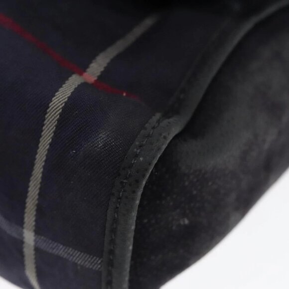 Burberrys Nova Check Shoulder Bag Canvas Navy Gold Auth 92324 - Picture 10 of 16